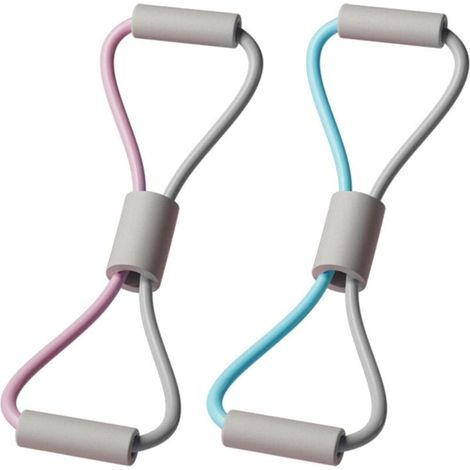 Bandes de résistance pour exercices de fitness, lot de 2, pour extenseurs de poitrine, fitness, étirements, yoga, Pilates, musculation (1/4)
