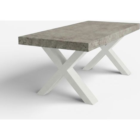 Tavolo da pranzo allungabile in legno 12 persone 180/280x90 Arezzo - Grigio chiaro
