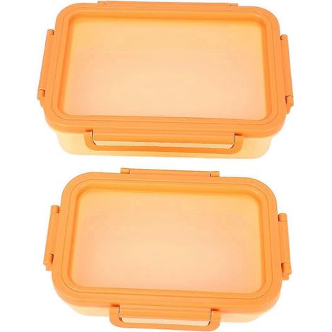 Stück Obstaufbewahrungsboxen, 860 ml und 2000 ml, wiederverwendbare, luftdichte Lebensmittelbehälter mit Silikondeckel, vier Stück