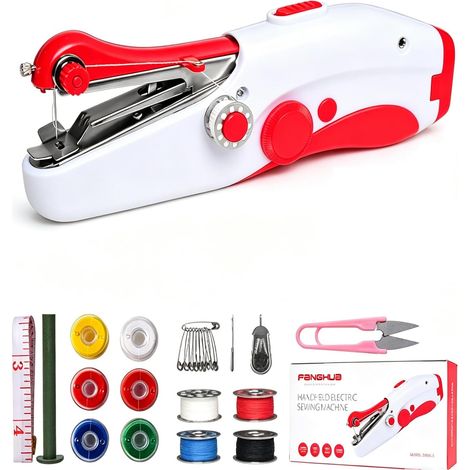 Machine A Coudre, Machine A Coudre Portable, Mini Machines à Main Avec Accessoires, Facile à Utiliser, Compacte Et Légère, Pour Vêtements, Tissus Et Maison (1/5)