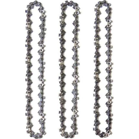 Chaine tronconneuse Lot de 3 Chaînes de Tronçonneuse pour Guide-Chaîne de 16" (40 cm), 3/8" 1.3mm 56 Maillons d'Entraînement, Faible Rebond, Compatibles avec Einhell, McCulloch, Black & Decker (1/4)