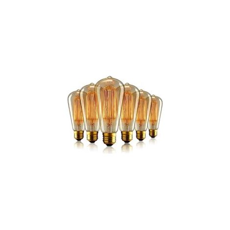 Ampoule à incandescence rétro E27 ST64 40W 2200K – Lumière chaude 240 lumens – Compatible variateurs – Lot de 6 (1/5)