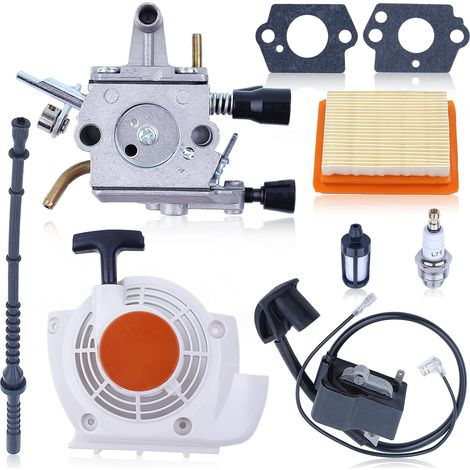 Kit de tendeur et lanceur à rappel pour carburateur, pour Stihl FS120 FS250 FS200 FS350 FS300 Débroussailleuse, lanceur à rappel 4134 080 2101, carburateur 4134 120 0603, bobine d'allumage 4134 120 06 (1/5)