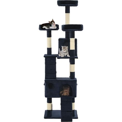 Maison Exclusive - Arbre à chat avec griffoirs en sisal 170 cm Bleu (1/5)