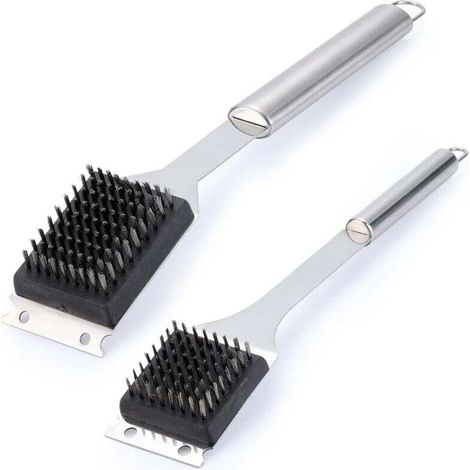 Lot de 2 brosses et grattoirs pour barbecue, 41,9 x 35,6 cm, en fil métallique, pour barbecue extérieur, brosse de nettoyage en acier inoxydable 304, accessoires pour barbecue (1/4)