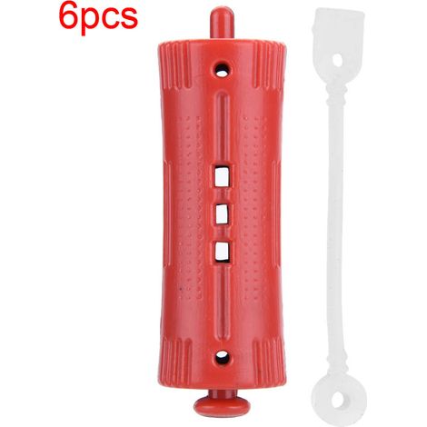 Lot de 6 bigoudis chauffants pour permanente, pinces à cheveux, outil de coiffure avec élastique 1 (1/5)