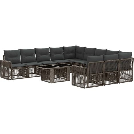 Set Divano da Giardino 12 pz Grigio e Grigio Scuro polyrattan vidaXL (1/5)