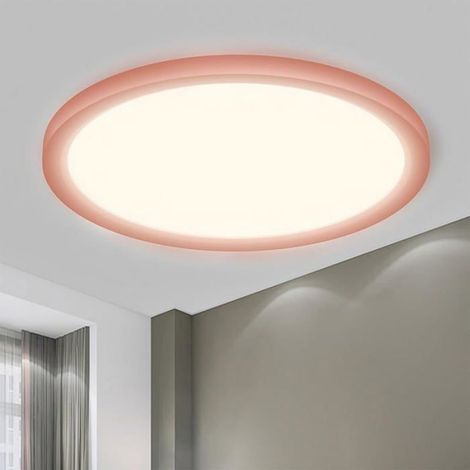 LED Plafonnier 1 6CM Ultra Fin Rond Plat IP44 ÉTanche Lampe De Salle De Bain 18W 4000K 1700LM Ø22 x H1.6 cm Rose ROSE 40 PROJECTEUR (1/5)