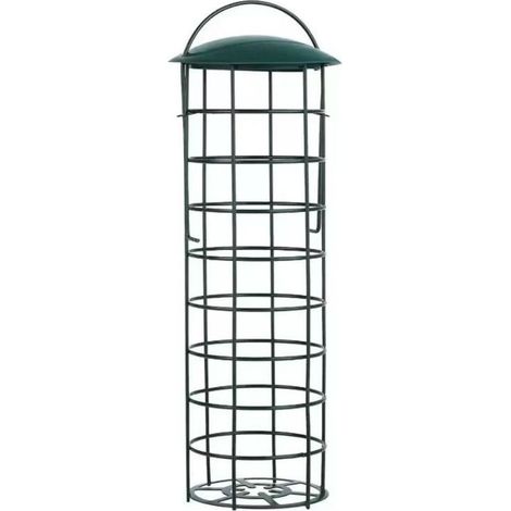 mangeoire pour oiseaux 24081 avec quatre boules à mésanges, mangeoire rechargeable pour oiseaux sauvages, noire, plastique, lot de 1 (1 x 360 g)(Globules graisseux exclus) (1/2)