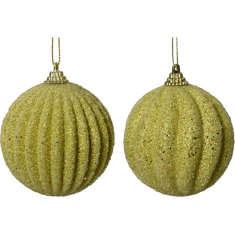 Pallina di Natale Schiuma per palline brillantini perline 2ass colore pistacchio ø 8cm