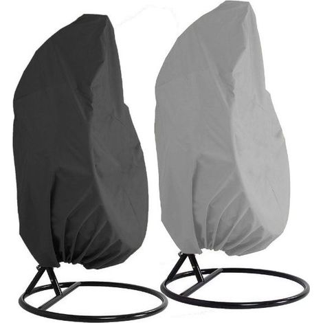 GDHZS- 2 pièces Housse de Chaise à Suspendre Balancelle,210D Couverture de Fauteuil Suspendu Housse de Protection,Housse oeuf Suspendu Extérieur(noir,gris) (1/5)