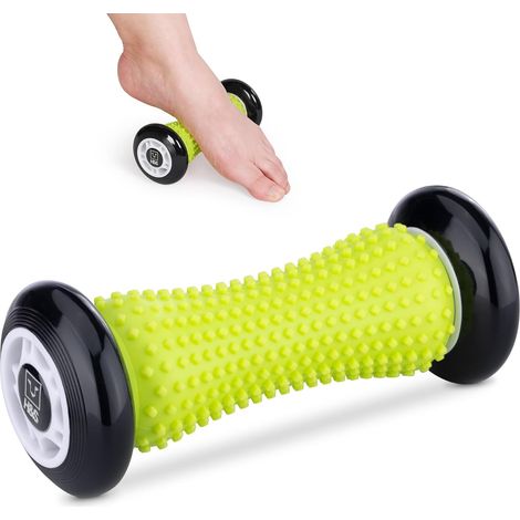 Rodillo de masaje de pies para fascitis plantar y dolor de arco - Masajeador contorneado para aliviar el estrés y el dolor de pies - Rodillos de masaje premium (1/5)