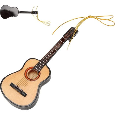 Modèle de Guitare de 15 Cm, ​​Ornement de Guitare Miniature décoratif en Bois réaliste pour Accessoires de Maison de poupée modèle de décoration de la Maison (1/5)
