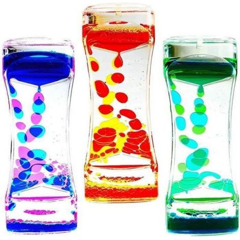 Minuteur - Liquid Motion Bubbler - Sablier Sensoriel en Plastique - Pour Enfants et Adultes - Lot de 3 (1/4)