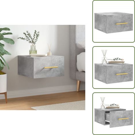 Comodino per appartamento - vidaXL Comodino a Muro Grigio Cemento 35x35x20 cm - Comodino per soggiorno