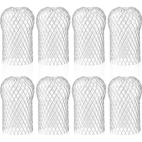 Lot de 8 Crapaudine de Gouttière en Aluminium, Filtres de Gouttière Flexible et Durable pour Maison Avant-toit Tuyau de Descente contre les Feuilles..DEBUNS