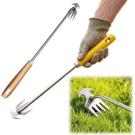 Désherbeur manuel en acier inoxydable léger, facile à utiliser, outil d'enracinement de l'herbe pour jardin, pelouse et ferme (1/5)