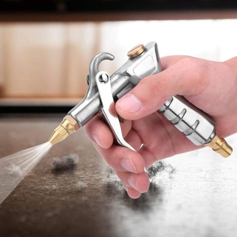 Pistola ad aria compressa con prolunghe, soffiatore per polvere con ugello lungo, per case di computer, accessorio per compressore d'aria pneumatico per la pulizia del motore (1/4)