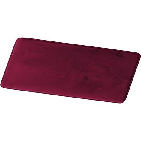Tapis de bain en mousse à mémoire 60 x 24 cm, antidérapant ultra-doux, moquette absorbante pour salle de bain, couleur bordeaux (1/5)