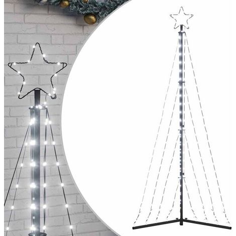 Un sapin de Noël à LED, équipé de 339 lumières LED blanc froid, d'une hauteur de 182 cm. (1/5)
