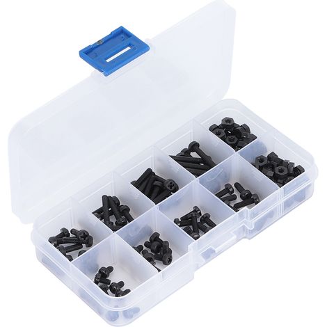 Kit de 160 vis et écrous en plastique, vis cruciformes en nylon, écrous hexagonaux, outils de fixation M3 (1/5)