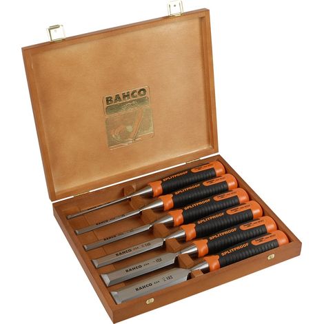Bahco Set de burins acier inoxydable boîte bois