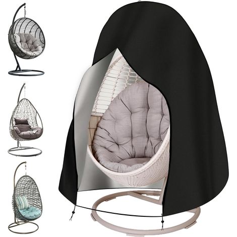 Housse de protection pour fauteuil suspendu - 190 x 115 cm - En tissu Oxford 210D - Avec cordon de serrage - Imperméable - Coupe-vent - Résistant aux UV (1/5)
