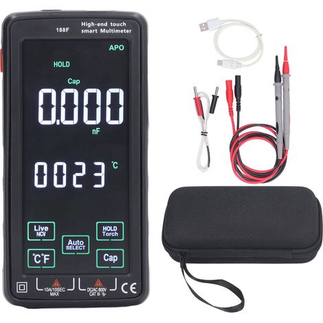 Multimètre intelligent écran couleur LCD, testeur électrique numérique haute précision AC750V DC1000V (1/5)