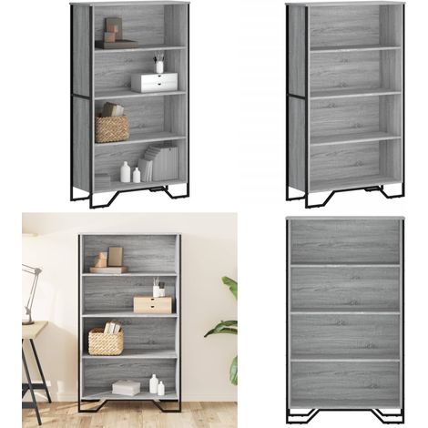 vidaXL Bücherregal Grau Sonoma 80x31x137,5 cm Holzwerkstoff (1/5)