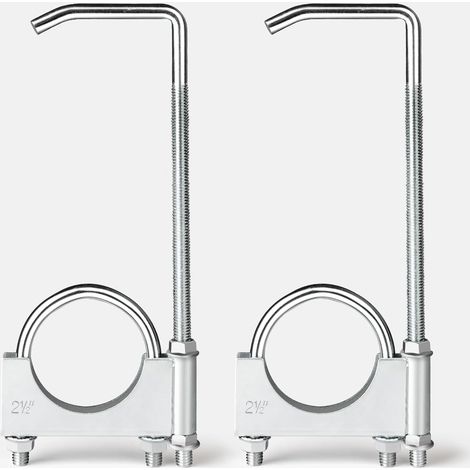 Lot de 2 colliers de serrage d'échappement universels de 6,3 cm avec pince, support de silencieux robuste pour tuyau d'échappement de 6,3 cm pour la plupart des systèmes d'échappement de (1/5)