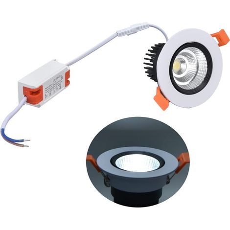 Spot encastrable 7W 6000K – angle réglable – trou 75 mm – économique – cuisine / chambre – 100-264V (1/5)