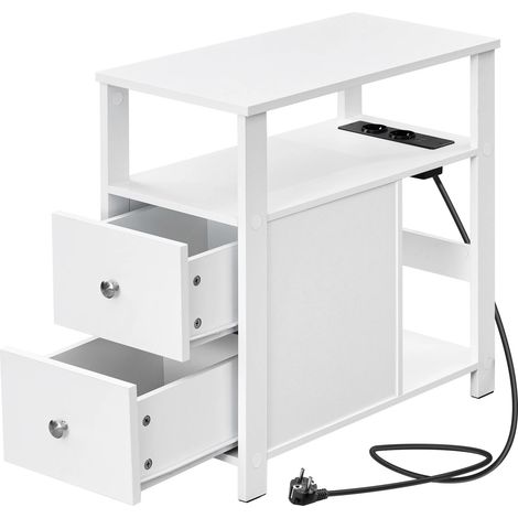 Table basse étroite pour canapé, table d’appoint avec prise, table d’appoint (1 pièce)