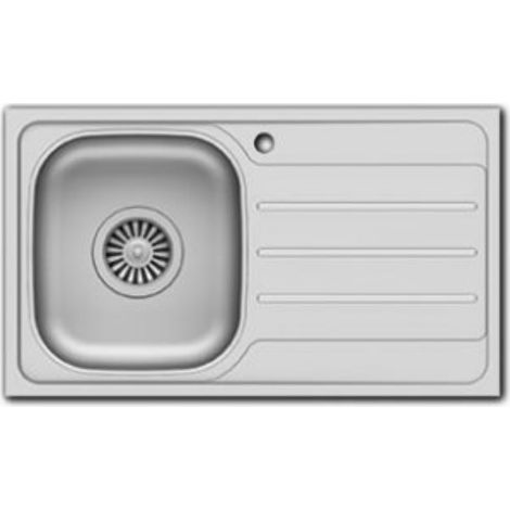 Lavello da appoggio in acciaio inox una vasca e goccciolatoio sx 50x86 - mabel (1/2)