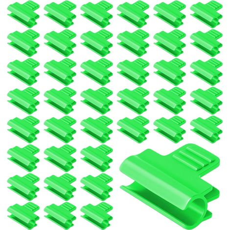 40 Clips de Film, 11mm Pinces de Serre Clips de Cerceau de Jardin, Pinces Fixations en Plastique Clip pour Support d'extension de Plantes Tige de Tube pour Serre Abris Cadre, Vert