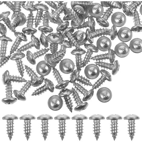 Assortiment Résistantes à L'usure de 100 Vis Autotaraudeuses en Acier Inoxydable Argenté Fin pour Bois et Métal pour de Bricolage et Assemblage de Meubles (1/5)