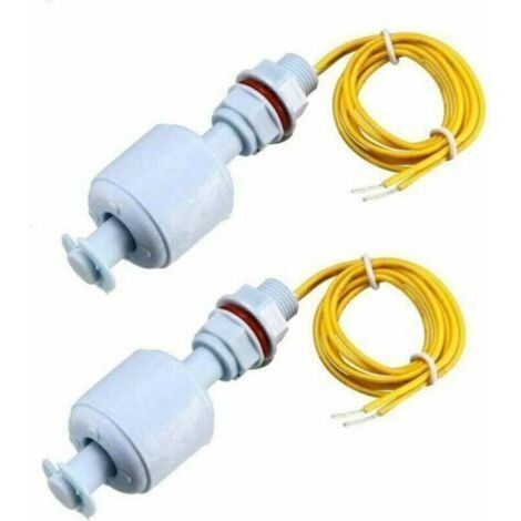 Set mit 2 Schwimmerschaltern für Wasserstandssensoren – Kabellänge 40 cm – Gewinde 10 mm – Für Pumpentanks - Crezuo