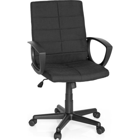 Chaise de bureau / Chaise pivotante STARTEC CL300 tissu noir (1/5)
