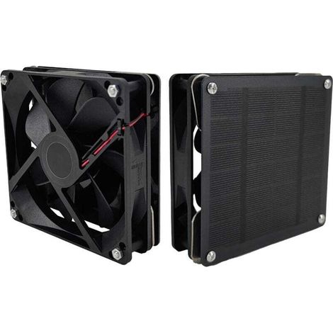 Lot de 2 ventilateurs solaires 3 W pour petits poules, serres, hangars, maisons pour animaux domestiques, échappement de fenêtre (1/5)