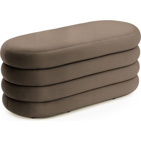 Panca imbottita con contenitore in velluto 100 cm PUFFO Bronzo (1/5)