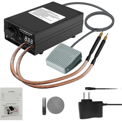 Soldadora por puntos, 8000 W de potencia, ajustes de soldadura regulables, enchufe europeo. (1/2)
