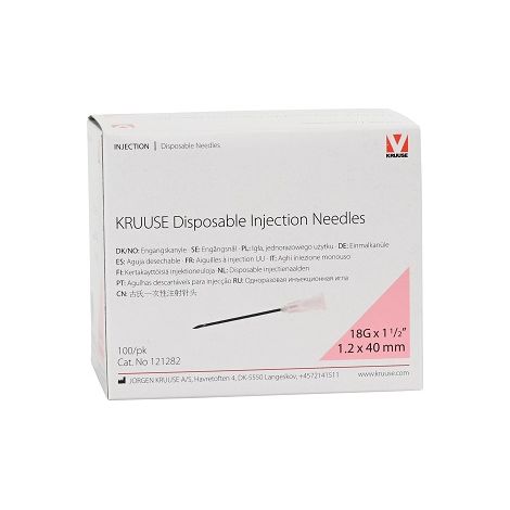 Aghi usa e getta Kruuse 1,2 x 40 mm, 18gx1 1/2 ", rosa, scatola 100 unitМК