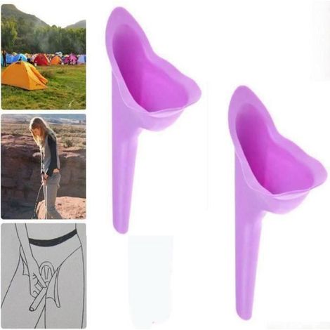 Urinoir féminin - 2 pièces - Silicone souple - Réutilisable - Confortable en extérieur