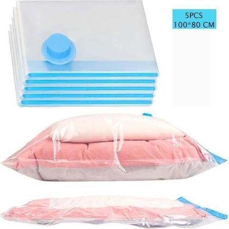 (Weiß) Extra große Vakuum-Aufbewahrungsbeutel - Luftdichte Beutel für Kleidung, Bettdecken, Bettwäsche, Kissen - 5 Stück (XXXL) (1/4)
