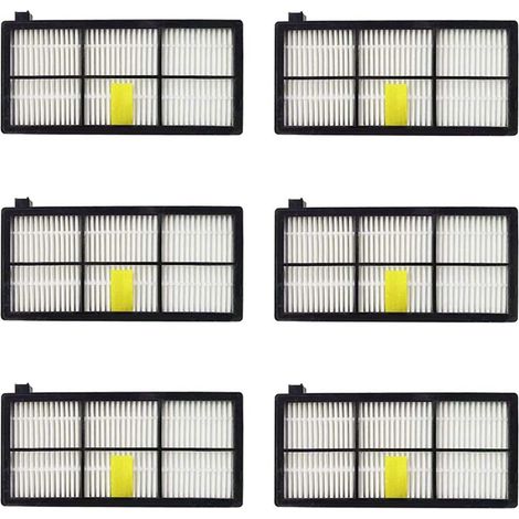 6 filtros de repuesto para aspiradoras iRobot 800, 900, 800, 805, 860, 896, 900, 960 y 966. (1/4)
