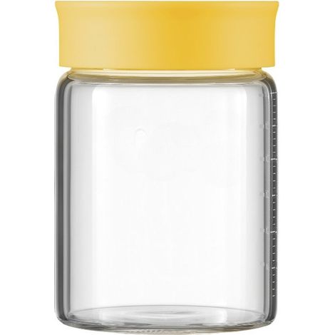 BUYDEEM 300 ml Glasbehälter mit gelbem Mellow-Deckel, Modell CS1008/A2