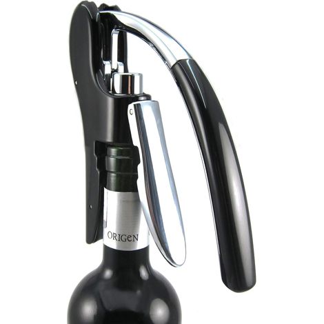 JSSEVN - Best Utensils Professional Zinc Alloy Corkscrew, High-Quality Lever Corkscrew with Built-in Foil Cutter and Bottle Opener, Black Waiter's Tool, 147.5cm (1/5)