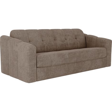 Canapé 4 places convertible express en tissu texturé taupe - Couchage 160 cm - Matelas 14 cm - DARIELO (1/4)