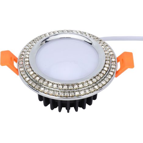 Plafonnier intelligent LED RGB CW 7W multicolore avec éclairage encastré, contrôle WiFi, AC 85-265V (anneau argenté) (1/5)