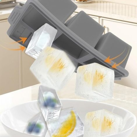 à glaçons 8 cavités en silicone avec couvercle et acier pour anneau, (1/5)