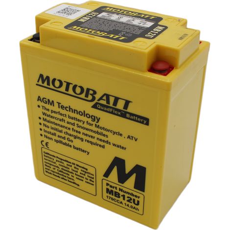MotoBatt MB12U 12V 14Ah – Batteria AGM Precaricata e Sigillata